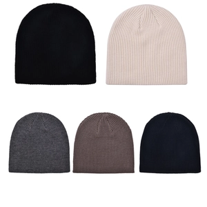 Unisex thick winter knit beanie in multiple colors with ribbed pattern for warm outdoor wear