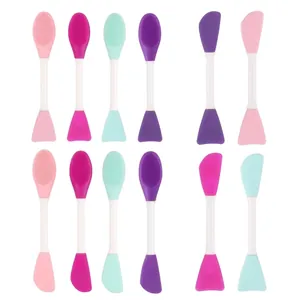 Double-sided silicone face mask brushes for cleansing and applying mud masks in four colors