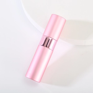 Flacone atomizzatore per profumo rosa da 8ml ricaricabile su base bianca con anello