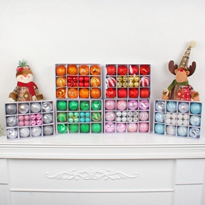 Christmas Ball Ornaments Shatterproof Plastic Baubles For Holiday Party Tree Decoration Multi Texture Assorted Colors