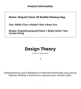 Especificaciones de tamaño para el neceser de viaje de jacquard de 27x18x5cm