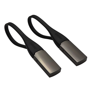 Minimalist gunmetal wine foil cutter with black matte silicone handle on white background