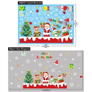 Detailed visual of 70x50cm Christmas sticker set with Santa Claus and reindeer elements
