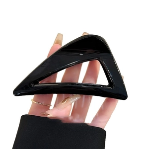 Minimalist glossy black triangle hair claw clip for elegant women styling