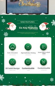 Detailed view of double-sided snowflake window stickers with static cling technology
