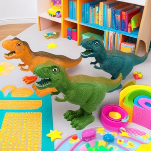 Wind Up Jumping Dinosaur Toy Clockwork T-Rex Mechanical Jumping Dino Plastic Educational Toy For Kids Party Favors