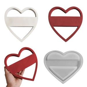 Heart Shaped Silicone Mold Hollow DIY Epoxy Resin Plaster Casting Tool Modern Home Desktop Ornament Creative Art Craft