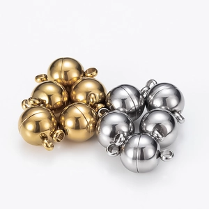 Polierte goldene und silberne Kugel-Magnetverschlüsse für DIY-Ketten und Armbänder