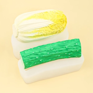 3D realistic cabbage and cucumber silicone mold set for handmade soap and mousse cakes