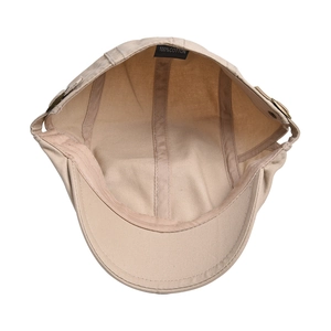 Classic beige cotton ivy cap with 100% cotton interior lining and neat stitching details