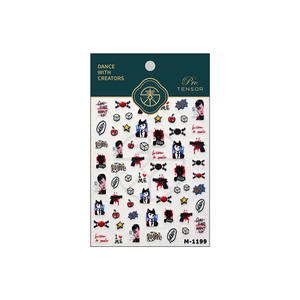 American street graffiti nail art stickers M-1199 featuring portraits and cartoon motifs