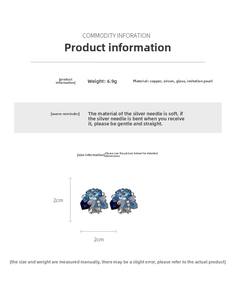 Detail specifications of 6.9g gold plated blue butterfly stud earrings with zircon stones
