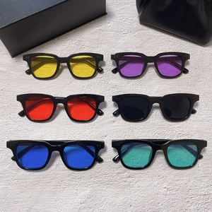 Square Frame Sunglasses PC Plastic UV400 Colorful Lens Vintage Trendy Retro Outdoor Eyewear Unisex