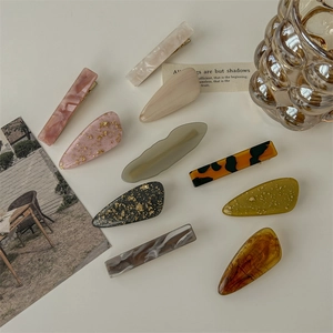 Onregelmatige Golf Plastic Haarclips Marmerpatroon Goudfolie Haarpelden Elegante Dagelijkse Zijclips Voor Dames Haaraccessoires