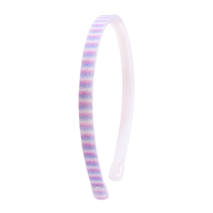 Detailed view of 1cm gradient hairband featuring colorful glitter fabric stripes