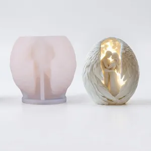 DIY silicone mold for wings-shaped couples candle and aroma plaster ornament making