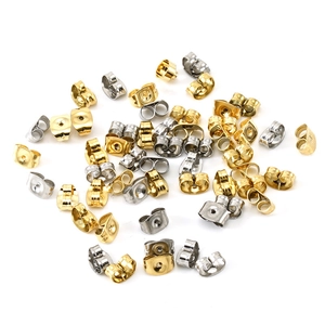 Hochglanzpolierte 18K Gold und Silber Edelstahl Ohrmuttern für Schmuckherstellung