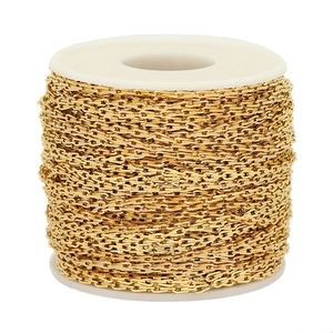 Golden stainless steel bow chain roll for DIY necklace jewelry and accessory making