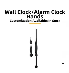 Detail of minimalist matte black clock hands for quartz wall clock repair and DIY replacement
