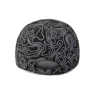 Winter wool newsboy cap for elderly men with a stylish topographic print and adjustable strap