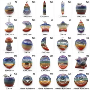 7 Chakra stone collection featuring 25 shapes including stars, moons and spheres