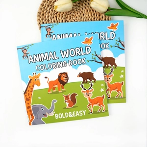 Livre de Coloriage Monde Animal pour Enfants Dessins Simples et Amusants Motifs Animaux de Dessins Animés Jouet Éducatif