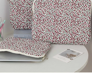 Housse de protection pour ordinateur à motif floral avec fermeture éclair à anneau