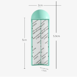 Dimensioni dettagliate del paraspigoli in silicone verde menta a L con adesivo