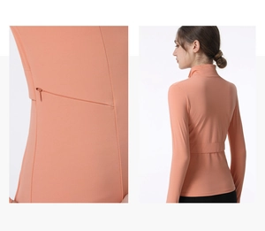 Détail de la veste sport pêche à manches longues avec fermeture éclair invisible