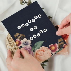 Detail of floral Forever in Bloom decorative letter stickers on premium cardstock