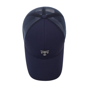 Casquette de baseball en mesh respirant bleu marine avec logo bouclier argenté pour homme