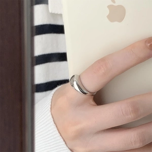 Minimalist 925 sterling silver drop ring with smooth mirror finish for modern women