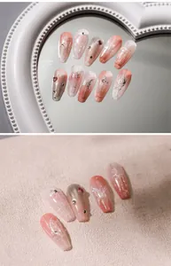 Detail of 3D star and butterfly embossed nail stickers with silver glitter accents