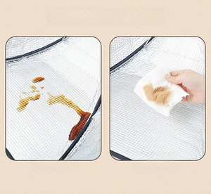 Detail of oil-proof aluminum foil surface before and after cleaning stains on food cover