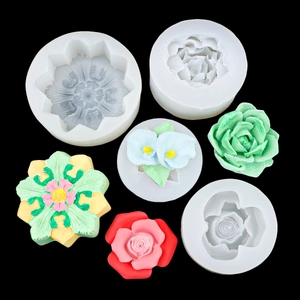 Silicone flower molds for succulents and roses with realistic finished clay results