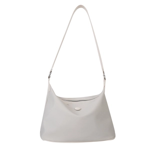 Off-white large capacity Oxford cloth shoulder bag with minimalist Hobo style design