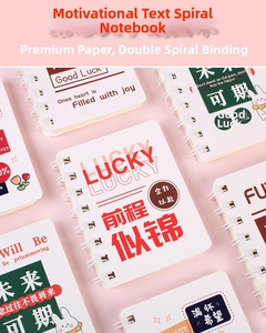 Close-up of thick A7 spiral notebook featuring 80 sheets and a fresh minimalist cover design
