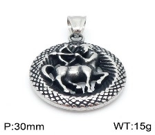 Vue détaillée du pendentif Sagittaire montrant 30mm de diamètre et 15g de poids total