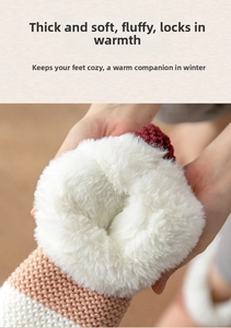 Detailed close-up showing the thick white plush fleece lining of a winter thermal sock