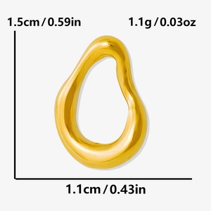 Detailed size chart for golden irregular 304 stainless steel geometric pendant
