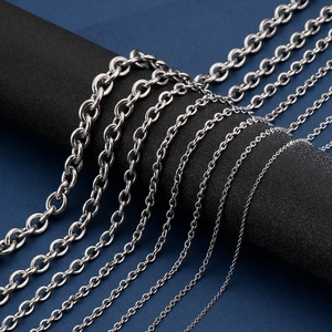 Collar De Cadena En O De Acero Inoxidable Cadena De Eslabones Clásica Joyería Simple Versátil Para Hombre Y Mujer Plata