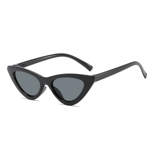 Lunettes de soleil rétro œil de chat pour enfants avec monture noire et verres gris