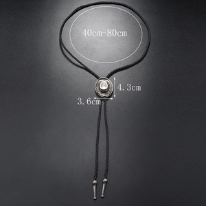 Detail of silver cowboy hat bolo tie pendant with 4.3cm x 3.6cm size dimensions