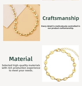 Détail de la chaîne à maillons grains de café plaquée or 18 carats avec fermoir homard