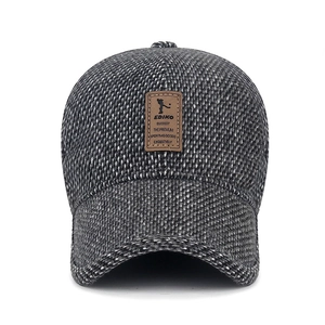 Cappellino da baseball invernale da uomo in maglia spessa con paraorecchie caldi