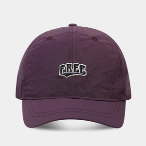 Quick-dry retro short brim baseball cap in deep purple with white FREE embroidery