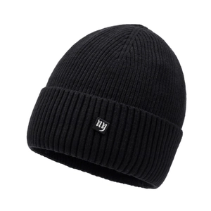 Bonnet en tricot noir classique avec écusson gothique NY pour hommes et femmes