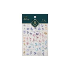 Rose and butterfly 3D nail art stickers with pastel gradient floral designs on TL-148 card