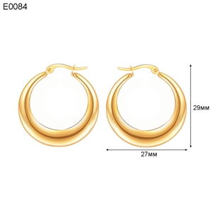 Disegno tecnico dettagliato di cerchi in acciaio inossidabile oro 18K 29mm x 27mm