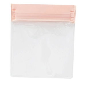 Pink EVA dustproof jewelry storage bag with seal zipper for rings and necklaces
